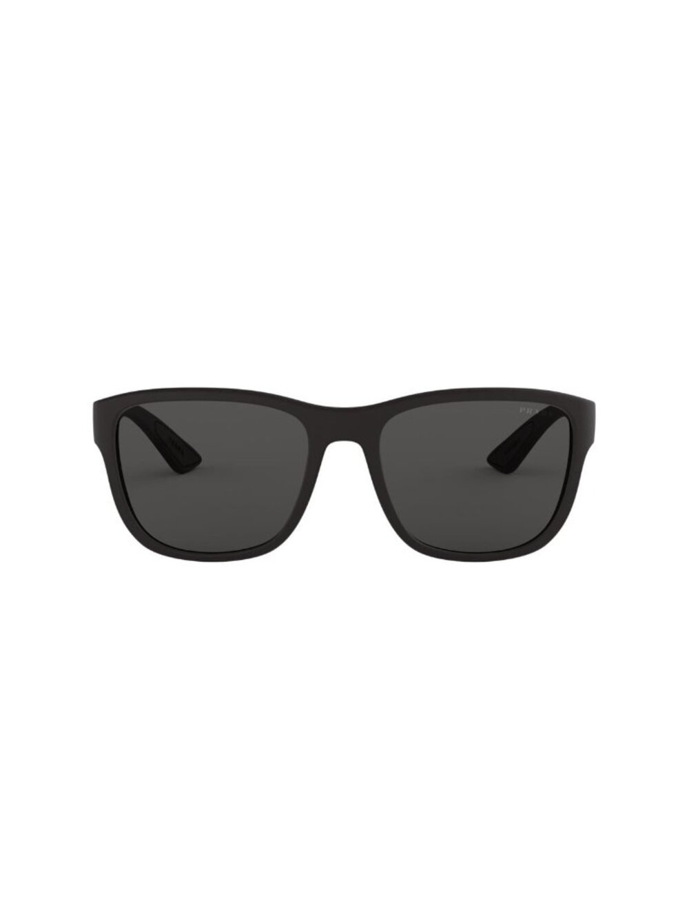 New Prada Linea Rossa Men's Sunglasses Black Aviator Grey Lens Injected Frame
